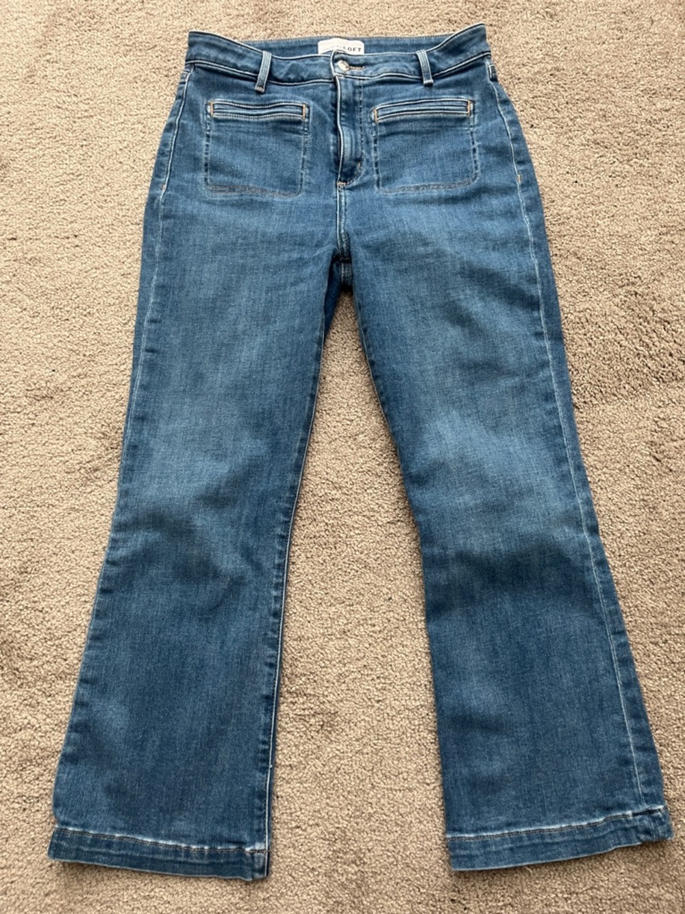 LOFT Curvy Kick Crop Jeans with Front Patch Pockets